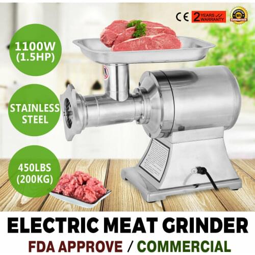 Electric Meat Grinder Stainless Steel 220RPM Professional Sausage Machine 1100W Meat Grinder For Home or Industrial Use 204kg/h