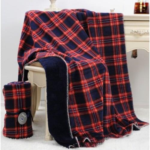 Geometric Pattern Square Red Blue Grid Lambs Wool Rugs Office More Polar Fleece Winter Nap Blanket Cover Blanket