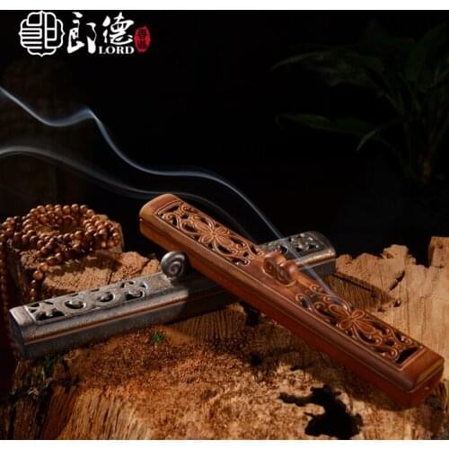 Lang De ceramic incense line horizontal interior hand carved hollow sandalwood incense incense box
