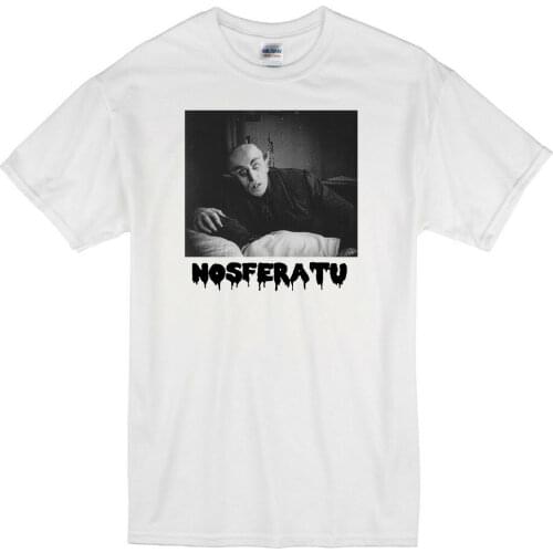 "NOSFERATU" CLASSIC GERMAN VAMPIRE MOVIE SCARY WHITE T-SHIRT Print T-Shirt Summer Casual top tee