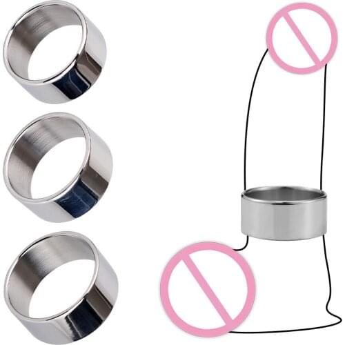 Latch Penis Ring Stainless Steel Cock Ring Stimulating Adult Products Male Sex Toy Metal Ring Sex Toys for Men Delay Ejaculation
