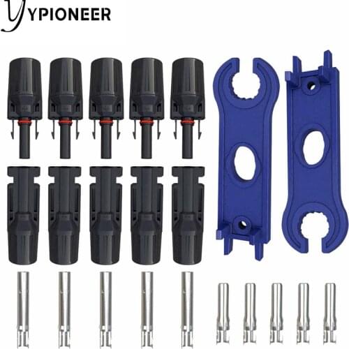 YPioneer T10038 5Pairs Solar Connector and Spanner Panel Pins Terminals TUV Male Female IP67 Waterproof Connector 1000V 30A