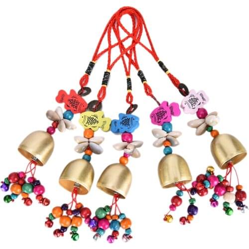 Copper Windchimes 1 Bell Pentagon Pavilion Money Drawing Outdoor Living Feng Shui Wind Yard Garden Chimes For A Gift Home Decor