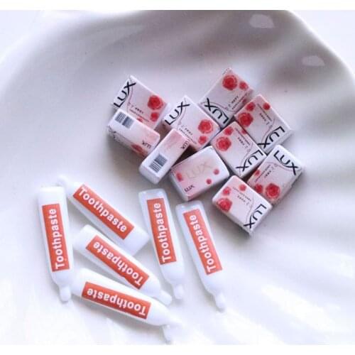 6PCS Dollhouse Miniature 1/12 Scale Mini Soap Toothpaste Pretend Play Doll House Furniture Decoration Accessories Toys