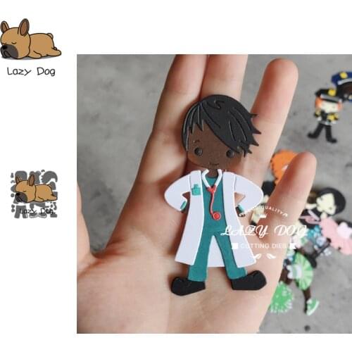 Male medical staff Metal Cutting Dies Scrapbooking Stencil DIY Mold Knife Craft Embossing Die Cuts Card Making New Dies For 2020