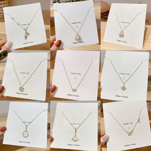 New Exquisite Titanium Steel Chains Butterfly Gourd Wings Key Pendant Necklace Simple Fashion Clavicle Chain Charm Girl Jewelry