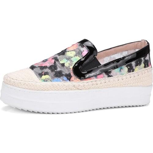 Leather female students early spring of 2019 the new thick bottom loafers 33-43