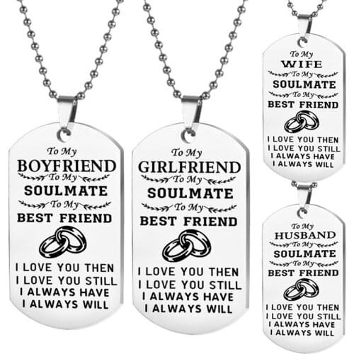 New fashion couple stainless necklace letters i love you year necklace women trinket