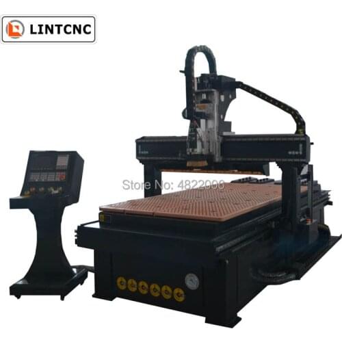 Furniture processing ATC wood cnc machine 1325 2030 YASKAWA servo motor 9kw spindle automatic tool changer cnc router