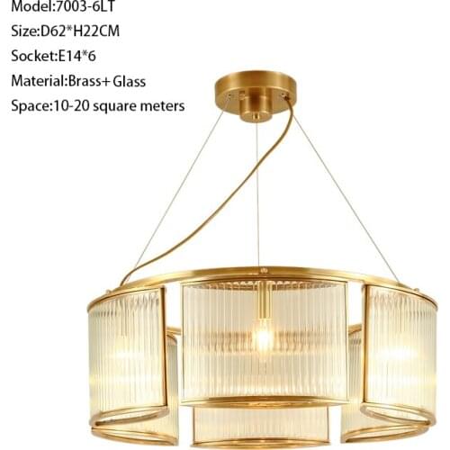 Nordic Copper Glass Restaurant Pendant Light Single gold hanging Light Vintage clear glass and brass round wire pendant lighting