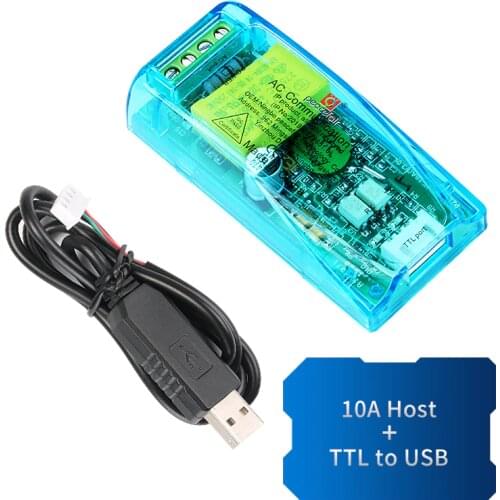 PZEM-004T Update AC Communication Box Power Energy Watt Meter Volt Amp PF Frequency Kwh Voltmeter TTL Modbus-RTU 0-10A with USB