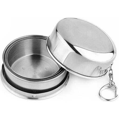 Collapsible Folding Metal Telescopic Cups Excursion Outdoor Travel Camping Stainless Steel Cup Folding Travel Small Cup