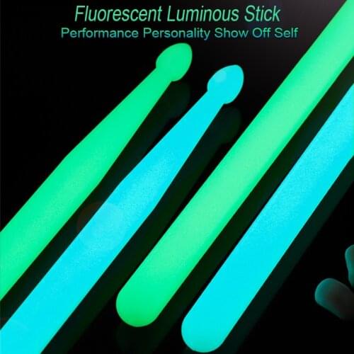 Luminous Drum Sticks 5A Nylon Drumsticks Colorful Glow In The Dark Night Stage Performance Stick Percussion Accessories Parts