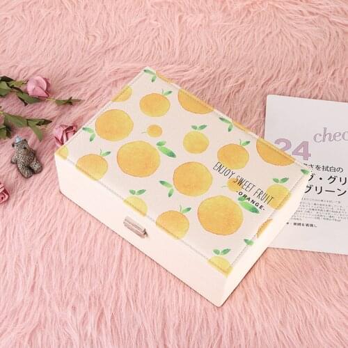 Fresh fruit decorative Pu multi-functional jewelry box simple home decoration single-layer jewelry storage box