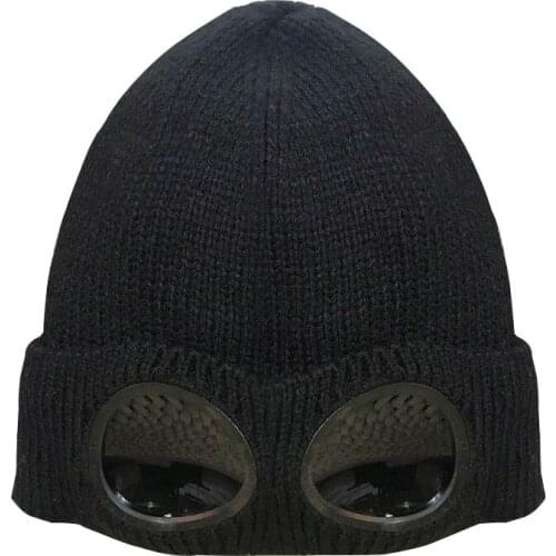 Warm Beanies Skullies Hat With Removable Glasses Windproof Autumn And Winter MenS And WomenS Windshield Velvet Ski Hat Knitted