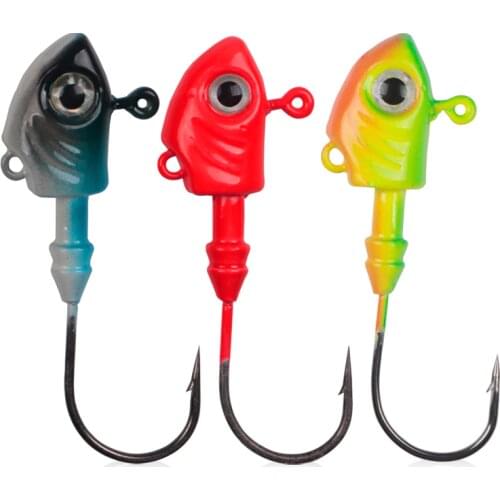 Wokotip 1PCS Fishing lure hook 10g15g20g29g40g43g lead fish jig head peche carpe gancho de pesca carp fishing hooks black minnow