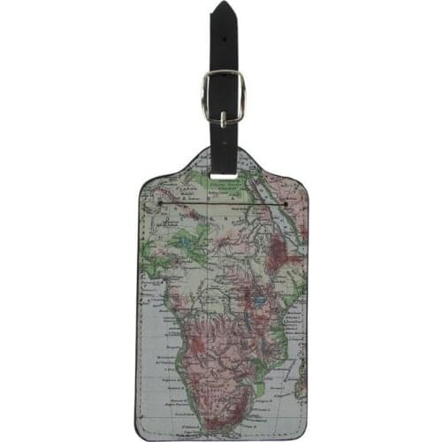 PU Suitcase ID Addres Holder Baggage Boarding Tag Portable Label Creative World Map High Quality Travel Accessories Luggage Tag