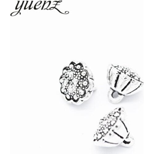 YuenZ 10pcs New Product Antique silver color flower Charms Pendant Jewelry Metal Alloy Jewelry Marking 10*10*9mm Q1141