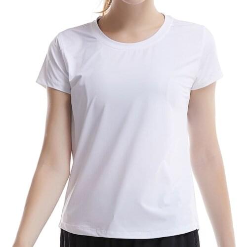 Plus Size Fitness Short-sleeved Womens Loose Stretch Quick-drying T-shirt Sports Shirt Mesh Stitching Yoga Clothes