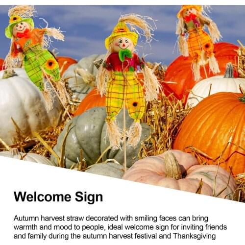 1pcs Scarecrow Decorations Small Autumn Fall Harvest Different Colors Thanksgiving For Garden Home Yard Porch Favors Supplies