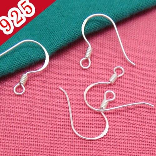 10 Pcs/lot 925 Sterling Silver Color Ear Hook Anti-allergic Earrings DIY Jewelry Making Accessories Findings Wholesale