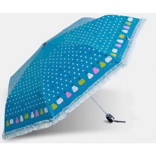 170326/Convenient switch/Anti-UV folding umbrella/Womens Umbrella Anti-UV Flower Sunny and Rainy Umbrellas Women Rain parasol