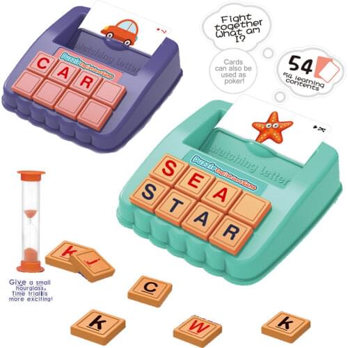 2In1 Alphabe Matching Spelling English Writing Word Memory Card Poker Board Game Learning Machine Educational Toys for Children