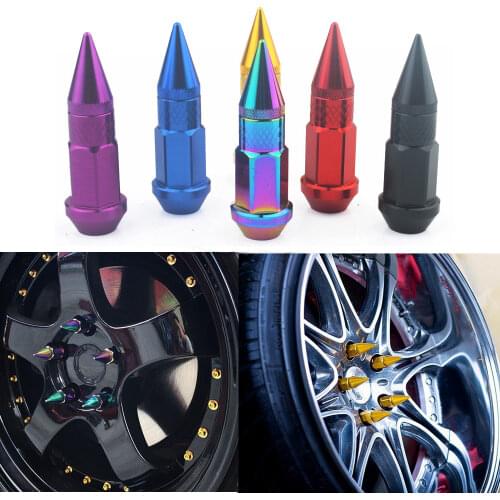 20Pcs M12x1.25 / M12X1.5 Racing Aluminium alloy Wheel Lug Nut Screw Spikes Wheel Nuts Style AF-BLOX750DJT