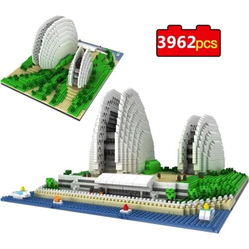 3962pcs World Architecture Building Blocks Shell Opera House 3D Model DIY Mini Diamond Blocks Bricks Toys For Children Gifts