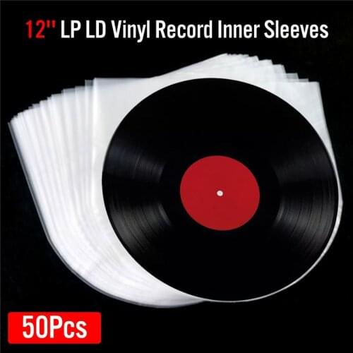 50PCS 12inch PE Vinyl Record LP LD Record 7.5" OPP Plastic Bags Anti-static Record Sleeves Outer Inner Plastic Clear Cover