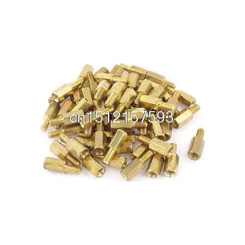 60 Pcs 3mm Male Thread Dia M/F Brass Hex Stand-Off PCB Spacer Pillar Screw