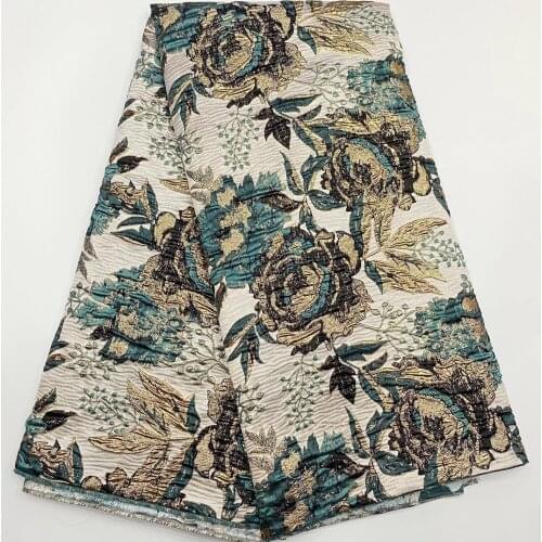 African Lace Fabric 2021 High Quality Lace With Brocade Jacquard 5 Yards, Nigerian Lace Fabrics For Sewing Dress Clothes D4213