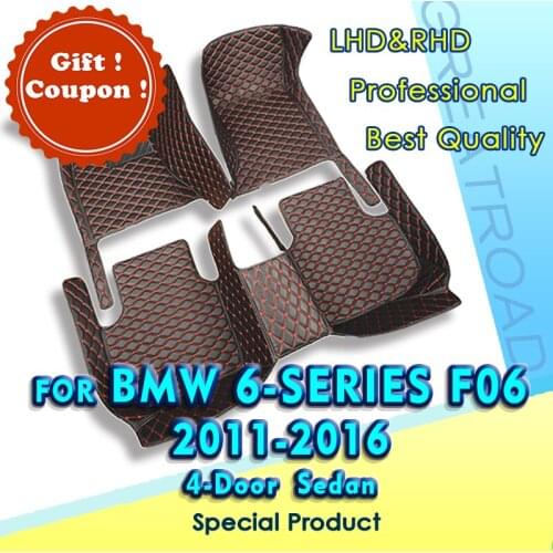 Car floor mats for BMW 6 series Sedan F06 650i 640i(Four doors)2011-2016 2012 2013 Custom auto foot Pads interior accessories