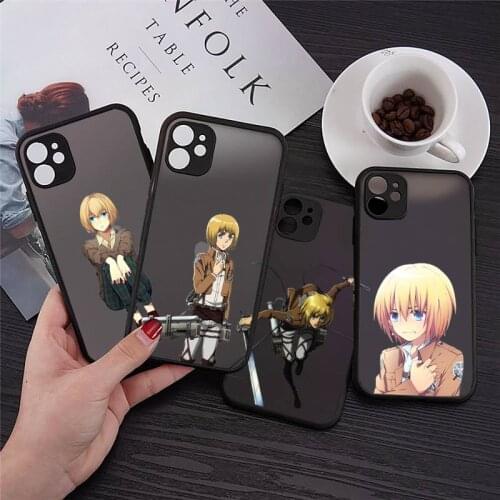 Armin Arlert Attack on Titan anime Phone Case matte transparent For iphone 7 8 11 12 plus mini x xs xr pro max cover