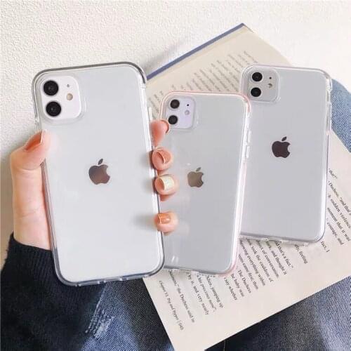 Frame Contrast Color phone case for iphone 11 pro max XS Max XR X XS 7 8 plus 6 6s plus Classic Simple Transparent Cover