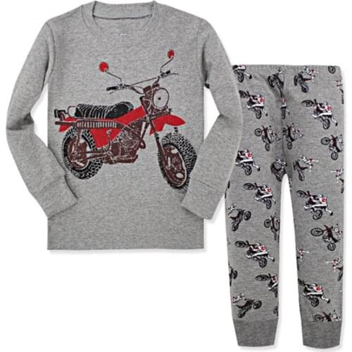 TUONXYE Children Pajamas Motorcycle Pyjamas Set Kids Pijama Infantil Boys Nightwear Cotton Girls Long Sleeve Sleepwear Suit