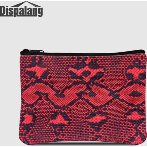 Dispalang Brand Women Wallet Personalized Customize Coin Purses Animal Snake Skin Printing Money Bags For Children Ladies Clutch