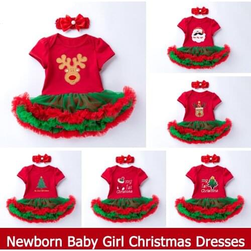 Newborn Baby Girl Dresses Clothes Baby 2PCS Clothing Sets Romper Roupas De Bebes Menina Infant 0-2T Baby Christmas Outfits 2020