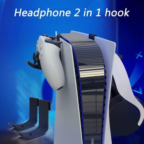For PS5 Console Controller Stand Mount Headphone Hook Holder Bracket Headset Holder Space Saving Table Clamp Display Rack