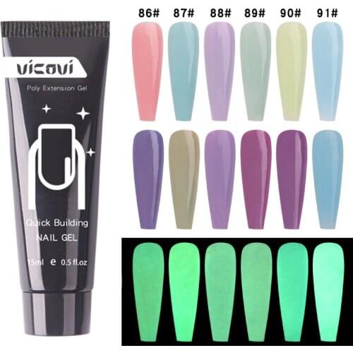 New Gel for Nails Extensions Luminous Poly UV Builder Gel Nail Polish Lacquer 15ml Nail Art Design All for Manicure Top Base
