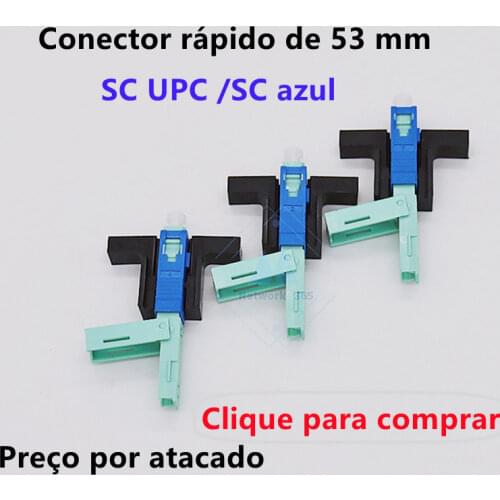 Hot Sale 50/100/200/PCS 53mm SC UPC Fast Conector FTTH Fiber Optic Connnector Single-Mode Free Shipping