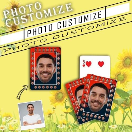 Custom Face Playing Cards Poker Table Board Game Collection Leisure Entertainment Toy Pup for Couple Present Personalized Gift