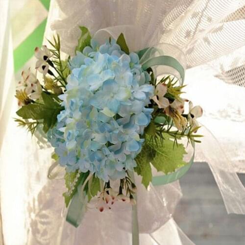 Hydrangea simulation curtain kiosk fixed clip European gauze decoration binding wedding hanging ball buckle tie rope holder