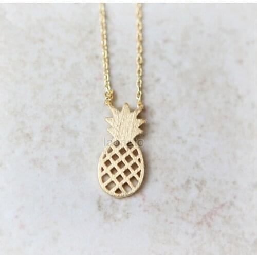 10pcs/lot Dainty Pineapple Pendant Necklace Everyday Fruit Women Statement Necklace collier