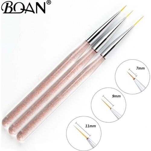 BQAN 3 Style Nail Art Acrylic Liner Brush French Lines Stripes Grid Painting Drawing Pen 3D DIY Tips Manicure Tools