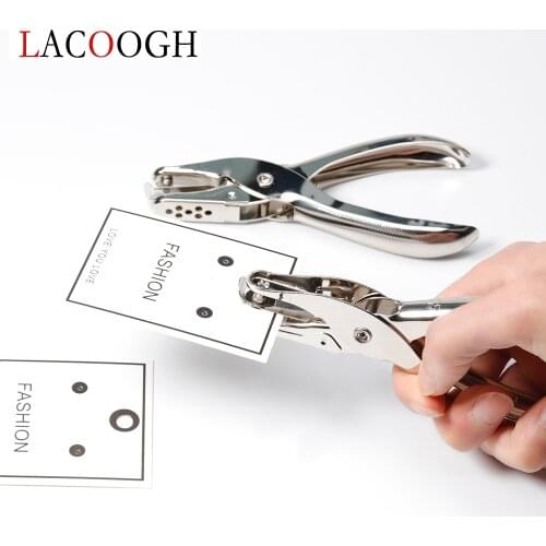 Lacoogh 1PC School Office Metal Single Hole Puncher Hole 3mm 6mm Hand Paper Punch Single Scrapbooking Punches