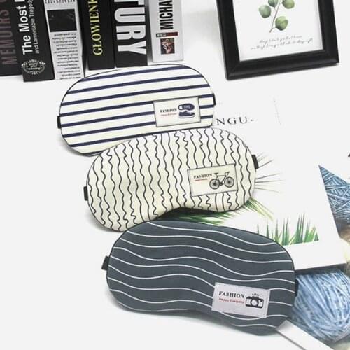 Fashion Striped Cotton Eye Cover Travel Relaxing Sleeping Aid Blindfold Cartoon Sleeping Mask Eyepatch Soft Eye Sleep Mask