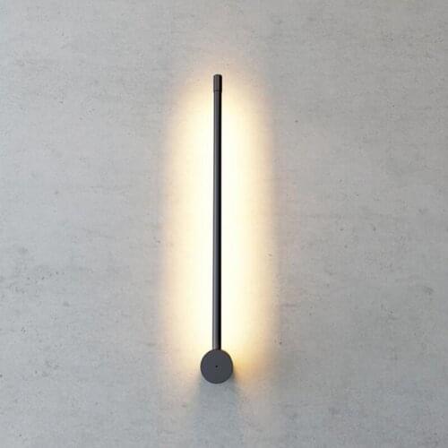 Minimalist art modern LED living room bedroom room line wall light Personality creative corridor aisle Black wall lamp