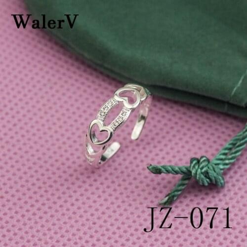 WalerV New Fashion Romantic Jewelry Creative Set Auger Heart-shaped Ring Wholesale Simple Womens Ring for Women Ring