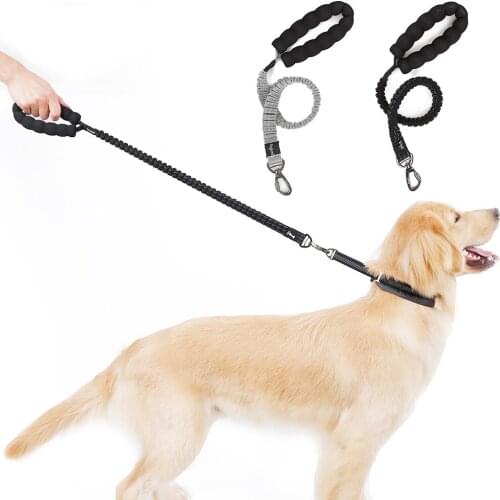 NEW No Slip Anti Shock Buffer Bungee Pet Lead Dog Leash for large dogs with Control Handle